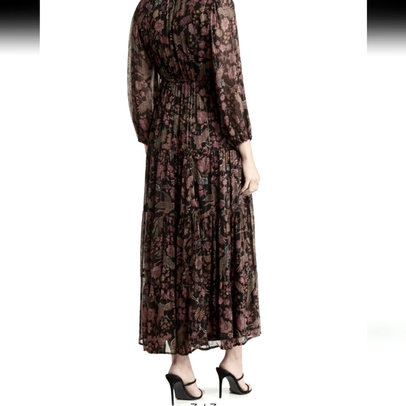 Angie V-neck Maxi Dress in Black - Picture 3 of 6